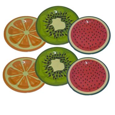 Imagem de Conjunto 6 Pratos Em Melamina de Frutas Para Jantar 25cm