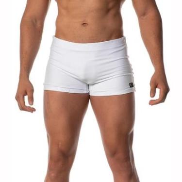 Imagem de Sunga Boxer Masculina Branca Moda Praia Verão Tendência-Masculino
