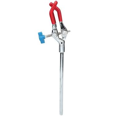 Imagem de Braçadeira de laboratório de três dedos Braçadeira de extensão de copo de condensador multifuncional Ajustável seguro envolto em vinil liga de zinco à prova de ferrugem para