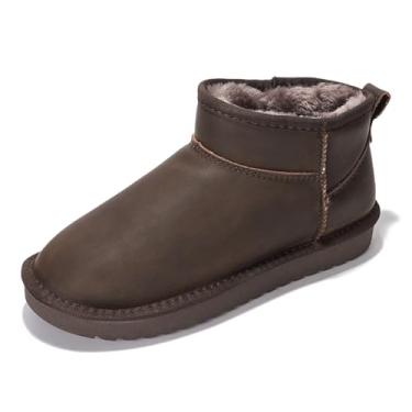 Imagem de Project Cloud Botas femininas de cano curto 100% de couro genuíno – Resistente à água com palmilha de espuma viscoelástica – Botas femininas modernas e confortáveis (hippy), Marrom envelhecido, 37