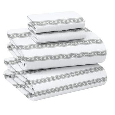 Imagem de ZOYER Jogo de lençol solteiro de flanela – Roupa de cama de flanela de algodão macio e confortável, ajustável até 40,6 cm, jogo de cama solteiro escovado duplo, 3 peças, marcas polares