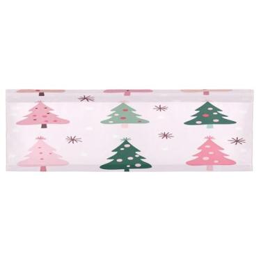 Imagem de CEBUGI Cortina blackout para janela – Cortinas de proteção de privacidade para cozinha/banheiro/sala de estar/lavanderia (137 x 45 cm, 1 painel, linda árvore de Natal)