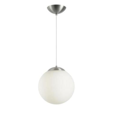 Imagem de Luminaria Pendente Bola De Vidro Grande Branca 30x30 - Cafglass