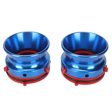 Imagem de Grcfumo 1 par de adaptadores de hub Nab, adaptador de conexão para carretel, adaptador de hub de liga de alumínio, adequado para todos os tipos de gravadores de fita de carretel a (Azul)