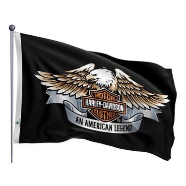 Imagem de Bandeira Harley Davidson Águia Uma Face Estampada Tamanho 90x128cm - Q