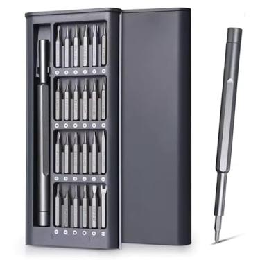 Imagem de Kit de Chaves de Precisão 24 em 1, Conjunto Magnético com Estojo, Pontas em Aço S2, Cabo Ergonômico 360° para Reparo de Eletrônicos, Celulares, Notebooks