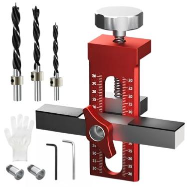 Imagem de Atualização 3 em 1 gabarito de montagem de porta de armário com base de suporte, ferramenta de instalação de liga de alumínio ajustável para armários sem moldura e moldura de rosto, gabarito de