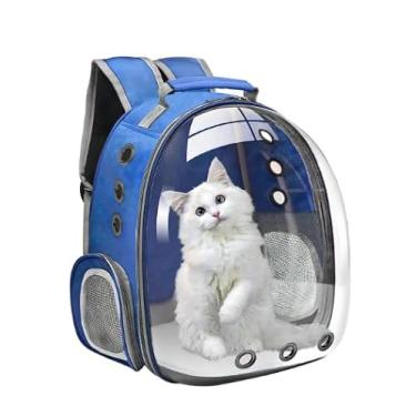 Imagem de Mochila de Transporte Pet Antiansiedade – Visão Panorâmica e Ventilação Máxima – Material Resistente, Ideal para Gatos e Cachorros – Passeios e Longas Viagens | Azul
