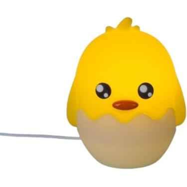 Imagem de Luminária Pintinho Super Cute Amarelo Bivolt | Abajur de Mesa Infantil em Polietileno | Luz Noturna Decorativa Quarto Bebê e Criança | Max 10W LED