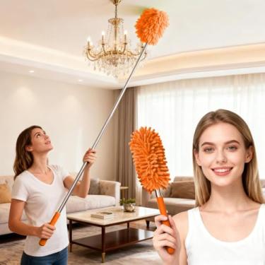 Imagem de Espanador de microfibra extensível, escova telescópica para limpeza de casa e carro, comprimento ajustável, macio e flexível