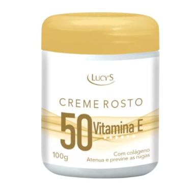Imagem de Creme Facial 50 Para Rugas com Colágeno e Vitamina E Antissinais e Antirrugas - 100g Lucy's