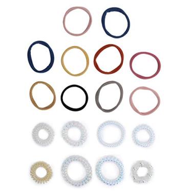 Imagem de CUOFYUNL 18pcs Espiral Cabelo Laços Banda Kit Traceless Girl Alta Elasticidade Corda Fio de Telefone para Rabo de Cavalo