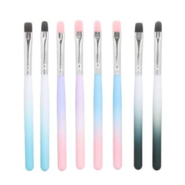 Imagem de CUOFYUNL 8pcs UV Gel Unhas Extensão Escova Redondo Quadrado Gradiente Lidar Com Pontas De Unhas Pincel Construtor