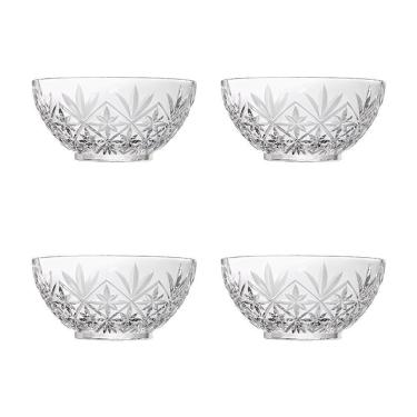 Imagem de Kit 4 Bowls De Vidro Vivian Texturizado Em Casa Tem 10×4,5cm