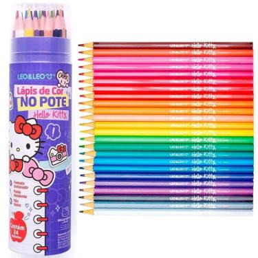 Imagem de Lapis De Cor No Pote Hello Kitty - 24 Cores - Leo & Leo