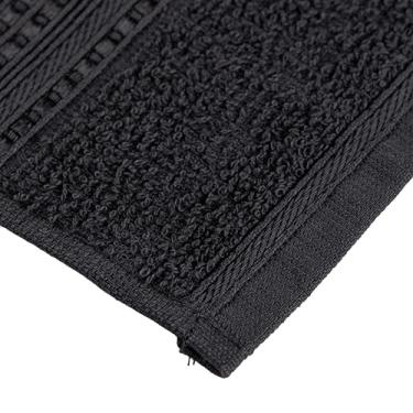 Imagem de Kit 24 Toalhas de Rosto Profissional para Salão de Beleza, Barbearia, 100% Algodão, Preto, 45x65cm, Alta Absorção