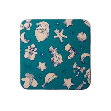 Imagem de Ladrilho Decorativo de Cerâmica Estampa Natalina Artesanal