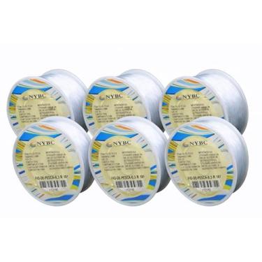 Imagem de Kit 6 Rolos Fio de Nylon NYBC 0,30mm Transparente 1150m cada para Artesanato, Bijuterias, Costura, Pesca Leve, Encadernação e Projetos DIY