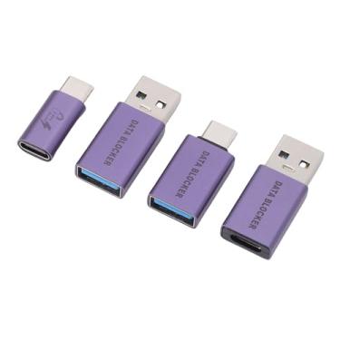 Imagem de GOWENIC Conjunto de Bloqueador de Dados 4PCS, Defensor de Liga de Alumínio USB A A C para Carregamento Seguro Com Carregamento Rápido e Proteção contra Hackers Anti Juice Jacking para