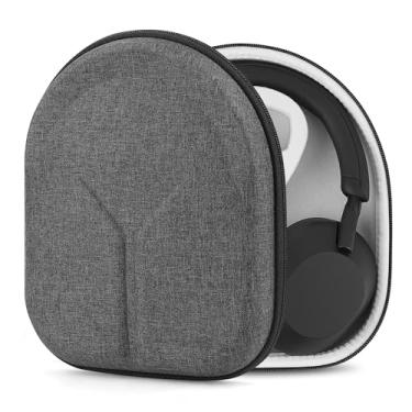 Imagem de Geekria Capa protetora para fones de ouvido compatível com Sony WH-1000XM5, WH-1000XM4, WH-1000XM3, WH-CH720N, bolsa rígida de substituição para transporte de viagem com armazenamento de cabos (cinza