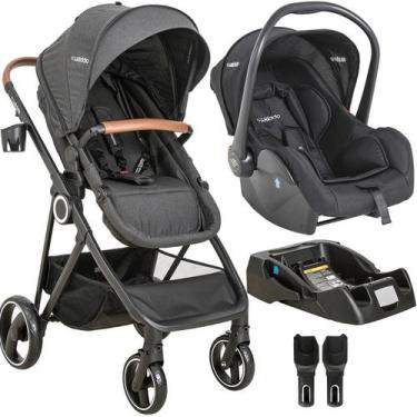 Imagem de Carrinho de Bebe com Bebe Conforto e Base Kiddo Cosmos Preto
