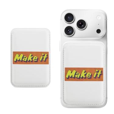 Imagem de Porta-cartão magnético para iPhone, capa fina de couro PU, capa para cartão, capa traseira para cartão, acessório de telefone fofo