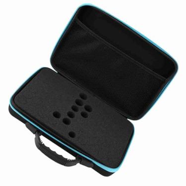 Imagem de GLOGLOW Estojo de Transporte de óleo Essencial, Estojo Rígido de Couro EVA, Organizador de Armazenamento de 60 Garrafas para Viagens e Casa, Suprimentos de Armazenamento Pretos (Azul)