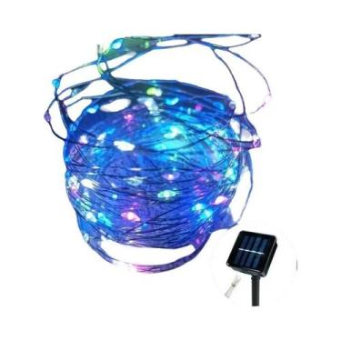 Imagem de Corda De Luz Solar À Prova d'Água Para Exterior Com 8 Modos, Fio De Co
