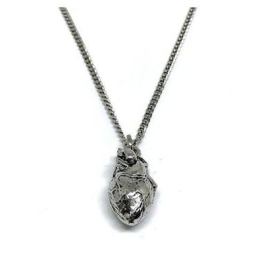 Imagem de Colar Corrente PRATA Coração Realismo - Aço - Masculino e Feminino - 7