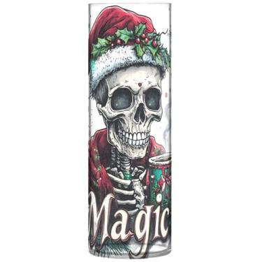 Imagem de Vaso cilíndrico buquê de flores, esqueleto engraçado, crânio, Natal, grande, vasos de outono, plástico, floral, decoração de casa, estética, 30 x 9,9 cm