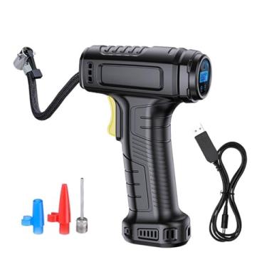 Imagem de 12V Compressor de Ar Elétrico Portátil Inflador Pneus com Chip AI Alto- Pressão Pneu Predefinida Um Toque Medidor Ponteiro Luz LED Agulha para Bicos Carros Motocicletas Bicicletas Bolas Brinquedos Inf
