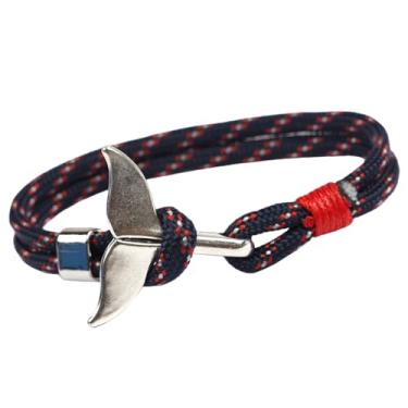 Imagem de Pulseira de cauda de baleia feita à mão – Pulseira unissex de corda trançada, acessório exclusivo e elegante