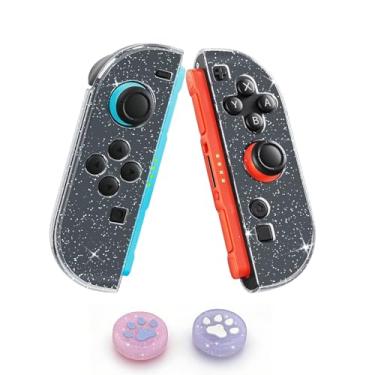 Imagem de Glitter Switch 2 Grips Cover & Cute Joystick Caps, Switch 2 Joy con Controller Cover with Ergonomic Design, Silicone Thumb Grips Caps Soft Protective Covers for Nintendo Switch 2, Crystal Glitter