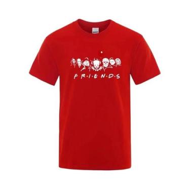 Imagem de Camiseta Masculina 100% Algodão Com Estampa Engraçada De Amigos, Solta