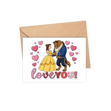 Imagem de ZhangDuy Cartão de Amor Bela Encantada e Fera Suave - Cartão Romântico dos Namorados - Presente com Tema de Coração Bonito para Namorada Namorado Esposa Marido - Lembrança de Aniversário de Casamento