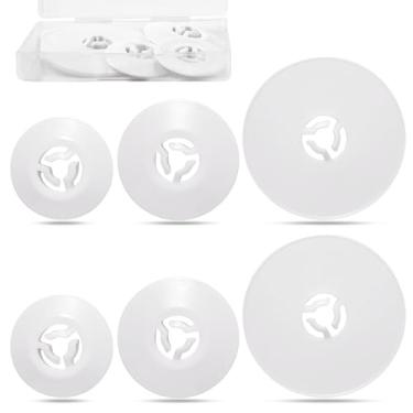 Imagem de Tampa de carretel de 6 peças para máquina de costura pequena média grande tampa de substituição para máquinas de costura e bordado 40 mm 30 mm e 25 mm branco