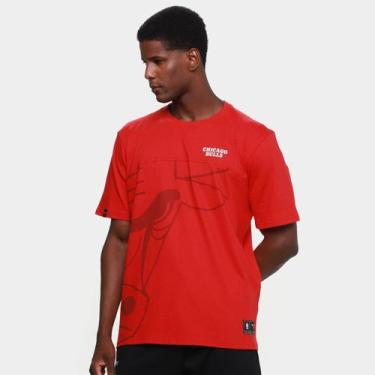Imagem de Camiseta NBA Mitchell & Ness Fullface Masculina, Vermelho, G