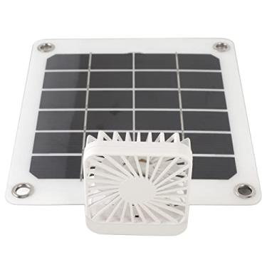 Imagem de aqxreight Painel Solar Portátil de 5V 20W Plugue USB Painel Solar Monocristalino Com Ventilador de Resfriamento de 10W Pode e Entupimento de Resfriamento Tomando Ventilador de Carga Pode Telefone do
