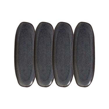 Imagem de Conjunto De Travessas Oval Rasa Grande Porto Brasil Orgânico Azul