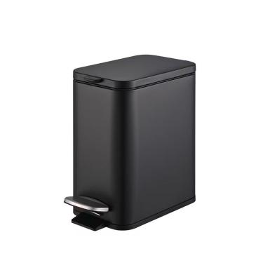 Imagem de Lixeira Retangular Aço Carbono 5l Pedal Frame Brinox Preto