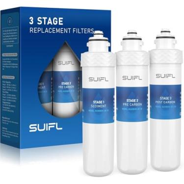Imagem de Suifl Kit de substituição de filtro refrigerador de 3 estágios, compatível com modelos Brio "UVF3", substituição para filtro Biro MIB300PKF