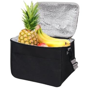 Imagem de Bolsa Térmica Reutilizável para Academia, Trabalho e Escola – Marmiteira Impermeável Com Alça, Prova de Vazamentos para Lanches e Passeios – Vinho e Cinza (cinza)