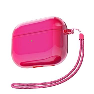 Imagem de Svanove Capa transparente para Airpods Pro 2 com alça, linda capa de plástico rígido transparente para Airpods Pro 1ª geração com corda, capas protetoras femininas Y2K TPU para mulheres, rosa-choque