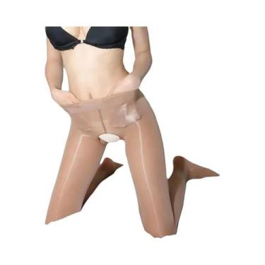Imagem de Meia-calça Sexy De Seda Transparente Com Abertura Em T Para Mulheres, 