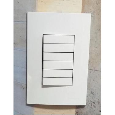 Imagem de Conjunto 4x2 Com 6 Interruptores Paralelos Sleek Branco MarGirius