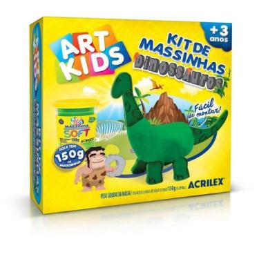 Imagem de Kit de Massinhas Dinossauros 150g Com Peças Para Moldar - Acrilex