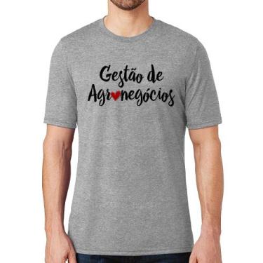 Imagem de Camiseta Gestão de agronegócios por amor - Foca na Moda, Cinza, M