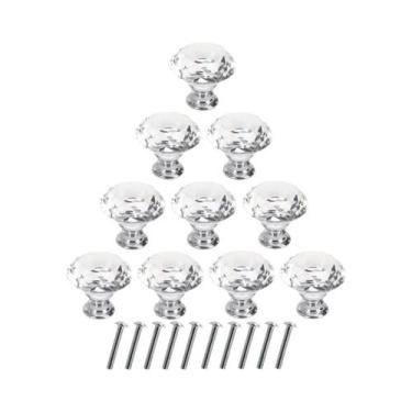 Imagem de Puxadores De Armário Em Acrílico Transparente Em Forma De Diamante De 