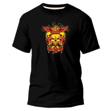 Imagem de Camiseta Basica Algodão Premium Estampa Digital Guns Skulls - Pavesi, 