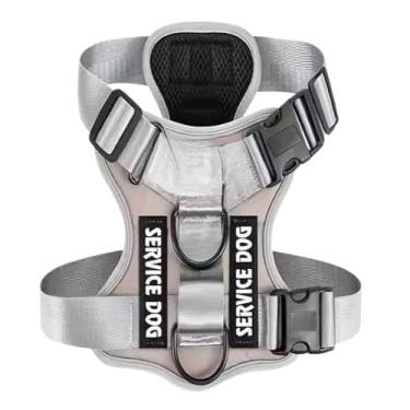Imagem de Peitoral Com Regulagem Refletivo Coleira Cachorro Porte Medio Grande Reforcado Confort Ajuste(Cinza,G (L))